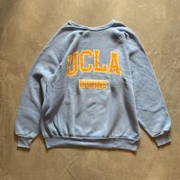 【L/XL】80s USA製 DISCUS UCLA カレッジプリント ラグランスウェット ライトブルー 水色■ビンテージ オールド アメリカ古着 トレーナー