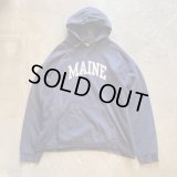 【2XL】90s-2000s フルーツオブザルーム ハイコットン カレッジプリント スウェットパーカー ナス紺■ビンテージ アメリカ古着 ネイビー