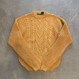 画像4: 【M/L】90s HUNTING HORN ラミー×コットンニット セーター 黄色■ビンテージ オールド レトロ アメリカ古着 ケーブル編み