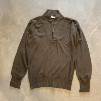 【XL】90s 米軍実物 5ボタン ヘンリーネック アクリルセーター OD■ビンテージ アメリカ古着 ニット ミリタリー US ARMY No.3