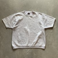 【M/L】90s USA製 Hanes 半袖スウェット ライトグレー 無地■ビンテージ オールド レトロ アメリカ古着 トレーナー 杢グレー