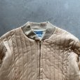画像2: 【S】60s duofold キルティングジャケット ベージュ 無地■ビンテージ アメリカ古着 MA-1タイプ ジップアップ ライナー デュオフォールド