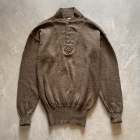 【XL】90s 米軍実物 5ボタン ヘンリーネック ウールセーター OD■ビンテージ アメリカ古着 ニット ミリタリー US ARMY No.4