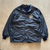 【L】80s USA製 Hilton UPS 裏ボア ナイロンコーチジャケット ネイビー 紺無地■ビンテージ オールド アメリカ古着 企業