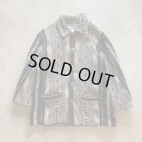 【S/M】Daily Planet エスニック ラグジャケット 総柄■ビンテージ オールド レトロ アメリカ古着 ネイティブ柄 ネパール ブランケット