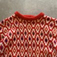 画像2: 【S/M】MARSH LANDING ウールセーター 赤白 総柄■ビンテージ オールド レトロ アメリカ古着 80s-90s ニット ジオメトリック 幾何学模様