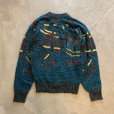 画像7: 【L/XL】80s USA製 XSTATX アクリルセーター 緑 総柄■ビンテージ オールド レトロ アメリカ古着 ニット