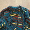 画像2: 【L/XL】80s USA製 XSTATX アクリルセーター 緑 総柄■ビンテージ オールド レトロ アメリカ古着 ニット