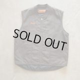 【L/XL】USA製 RED KAP 中綿キルティングベスト ブラウン 茶系■ビンテージ アメリカ古着 レッドキャップ ワーク ジップアップ 90s