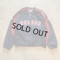 【L/XL】majestic MLB ボストンレッドソックス プルオーバー ナイロンジャケット ネイビー■アメリカ古着 メジャーリーグ マジェスティック