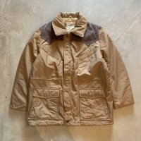 【L/XL】80s USA製 campus コーデュロイ切替 中綿ジャケット ベージュ■ビンテージ オールド アメリカ古着 キャンパス アウトドア