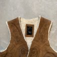 画像2: 【S/M】メキシコ製 馬×蹄鉄×サボテン 裏ボア スエードレザーベスト ブラウン 茶■ビンテージ アメリカ古着 ウエスタン ランチ 70s-80s (2)