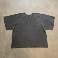 【XL/XXL】USA製 EVERLAST 半袖スウェット フェード グレー■ビンテージ オールド アメリカ古着 トレーナー ビッグサイズ スモーキー