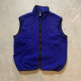 【M/L】REI フルジップ フリースベスト ブルー 青■ビンテージ オールド レトロ アメリカ古着 90s USA製 ハイネック