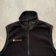 画像2: 【S/M】USA製 Columbia フルジップ フリースベスト ブラック 黒■ビンテージ オールド レトロ アメリカ古着 90s コロンビア (2)