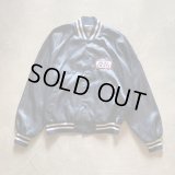 【L/XL】80s USA製 BUD LIGHT バドライト ビール ワッペン付き ナイロンジャケット ネイビー■ビンテージ アメリカ古着 企業 サテン