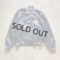 【L/XL】80s USA製 BUD LIGHT バドライト ビール ワッペン付き ナイロンジャケット ネイビー■ビンテージ アメリカ古着 企業 サテン