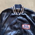 画像3: 【L/XL】80s USA製 BUD LIGHT バドライト ビール ワッペン付き ナイロンジャケット ネイビー■ビンテージ アメリカ古着 企業 サテン (3)