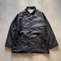 【L/XL】80s USA製 PRO-FIT 裏ボア ナイロン コーチジャケット ブラック 黒無地■ビンテージ オールド アメリカ古着 ビッグサイズ