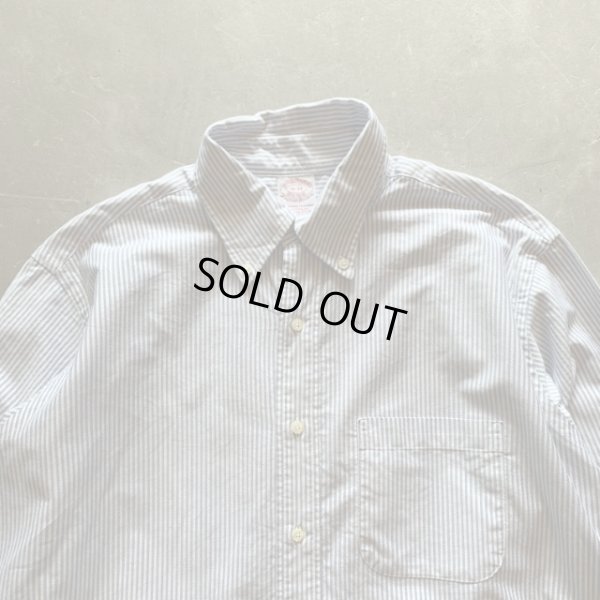 画像2: 【L/XL 16-34】USA製 ブルックスブラザーズ 長袖ボタンダウンシャツ ストライプ■ビンテージ オールド アメリカ古着 90s ブルー