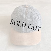 【59cm Free】USA製 Country Gentleman パイルフリースキャップ グレー■ビンテージ オールド アメリカ古着 帽子 フリーサイズ