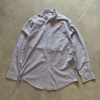 【L】ブルックスブラザーズ REGENT 長袖ボタンダウンシャツ ストライプ■ビンテージ オールド アメリカ古着 ブルー