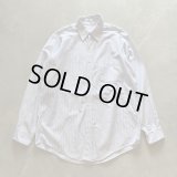 【L/XL 16-34】USA製 ブルックスブラザーズ 長袖ボタンダウンシャツ ストライプ■ビンテージ オールド アメリカ古着 90s ブルー
