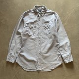 【M】Polo Ralph Lauren 長袖ウエスタンシャツ 青■ビンテージ 古着 ポロ ラルフローレン オールコットン 90s オクスフォード