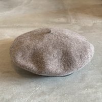 【57cm】カナダ製 ウール ベレー帽 グレー ライトベージュ■ビンテージ オールド アメリカ古着 帽子 レディース