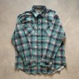 画像5: 【XL】RUGGED WEAR 長袖プリントネルシャツ 青緑チェック■ビンテージ オールド レトロ アメリカ古着 90s ライトネル (5)
