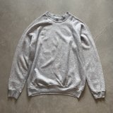 【L/XL】80s USA製 BASSETT WALKER ラグランスウェット 杢グレー 無地■ビンテージ オールド レトロ アメリカ古着 トレーナー