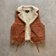 画像2: 【S/M】80s 裏ボア スエードレザーベスト ブラウン 茶系■ビンテージ オールド レトロ アメリカ古着 レディース ウエスタン (2)