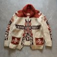 画像5: 【S/M】60s-70s カナダ トーテムポール ショールカラー カウチンニット 茶系■ビンテージ アメリカ古着 ジップ ウールセーター ジャケット (5)