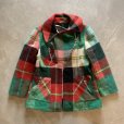 画像7: 【Ladies or S】70s Sears ウール ライダースジャケット 赤緑チェック■ビンテージ オールド レトロ アメリカ古着 シアーズ レディース (7)