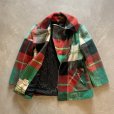 画像8: 【Ladies or S】70s Sears ウール ライダースジャケット 赤緑チェック■ビンテージ オールド レトロ アメリカ古着 シアーズ レディース (8)
