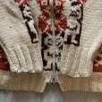 画像7: 【S/M】60s-70s カナダ トーテムポール ショールカラー カウチンニット 茶系■ビンテージ アメリカ古着 ジップ ウールセーター ジャケット (7)