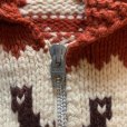 画像3: 【S/M】60s-70s カナダ トーテムポール ショールカラー カウチンニット 茶系■ビンテージ アメリカ古着 ジップ ウールセーター ジャケット (3)