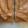 画像4: 【M】70s-80s UNKNOWN ジップアップ レザージャケット ブラウン 茶系■ビンテージ オールド レトロ アメリカ古着 革ジャン ハーフ丈 (4)
