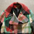 画像2: 【Ladies or S】70s Sears ウール ライダースジャケット 赤緑チェック■ビンテージ オールド レトロ アメリカ古着 シアーズ レディース (2)