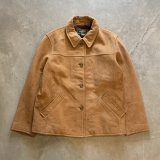【M/L相当】Eddie Bauer レザージャケット ハーフコート ブラウン 茶系■ビンテージ オールド レトロ アメリカ古着 革ジャン ディアスキン