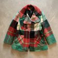 画像1: 【Ladies or S】70s Sears ウール ライダースジャケット 赤緑チェック■ビンテージ オールド レトロ アメリカ古着 シアーズ レディース (1)