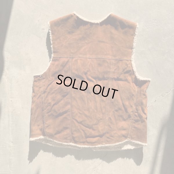 画像6: 【S/M】70s UNKNOWN 裏ボア スエードレザーベスト ブラウン 茶系■ビンテージ オールド レトロ アメリカ古着 メキシコ製 ウエスタン