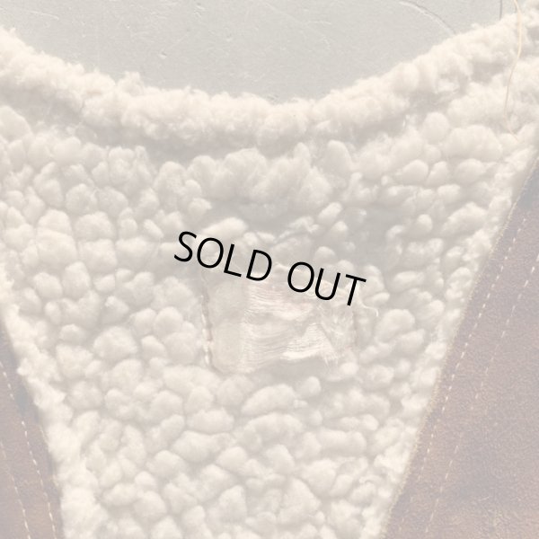 画像3: 【S/M】70s UNKNOWN 裏ボア スエードレザーベスト ブラウン 茶系■ビンテージ オールド レトロ アメリカ古着 メキシコ製 ウエスタン