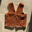 画像1: 【S/M】70s UNKNOWN 裏ボア スエードレザーベスト ブラウン 茶系■ビンテージ オールド レトロ アメリカ古着 メキシコ製 ウエスタン (1)