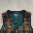 画像2: 【Ladies】USA製 Woolrich ウールベスト 緑×茶系チェック オンブレ■ビンテージ オールド アメリカ古着 90s ウールリッチ レディース (2)