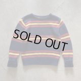 【Kids】Polo Ralph Lauren コットンニット セーター 紺ボーダー■ビンテージ オールド アメリカ古着 キッズ 子供服 ポロラルフローレン