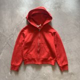 【Kids】80s UNKNOWN ジップアップ スウェットパーカー レッド 赤■ビンテージ オールド レトロ アメリカ古着 キッズ 子供服