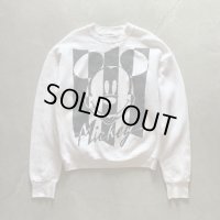【L/XL】90s ミッキーマウス スウェット 白■ビンテージ オールド アメリカ古着 ディズニー USA製