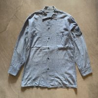 【M/L】60s USN オールコットン 耳付き 長袖シャンブレーシャツ■ビンテージ オールド アメリカ古着 ミリタリー ボックス ステンシル