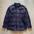 画像1: 【L/XL】FIELDN' FOREST 長袖ヘビーネルシャツ 紺黒ブロックチェック■ビンテージ オールド レトロ アメリカ古着 90s-2000s (1)